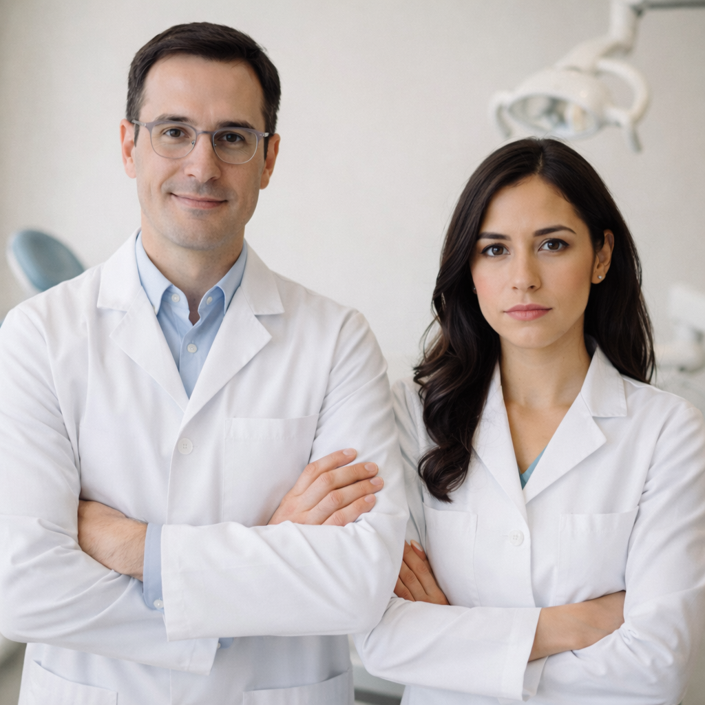 Professionelles Zahnarzt-Team mit wei&szlig;en Kitteln &ndash; DentConnect unterst&uuml;tzt Zahn&auml;rzte bei der digitalen Patientenkommunikation